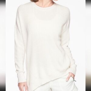 Athleta‎ Ivory Sweater Side Slit Asymmetrical | Size XXS